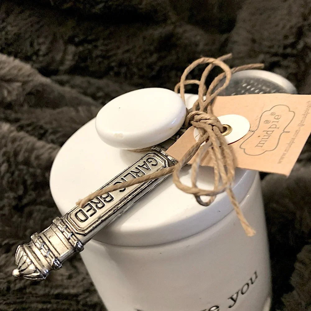 Garlic Container and Mincing Spoon